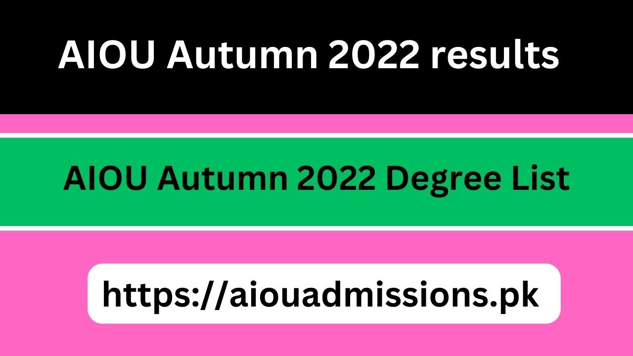 AIOU Autumn 2022 Degree List