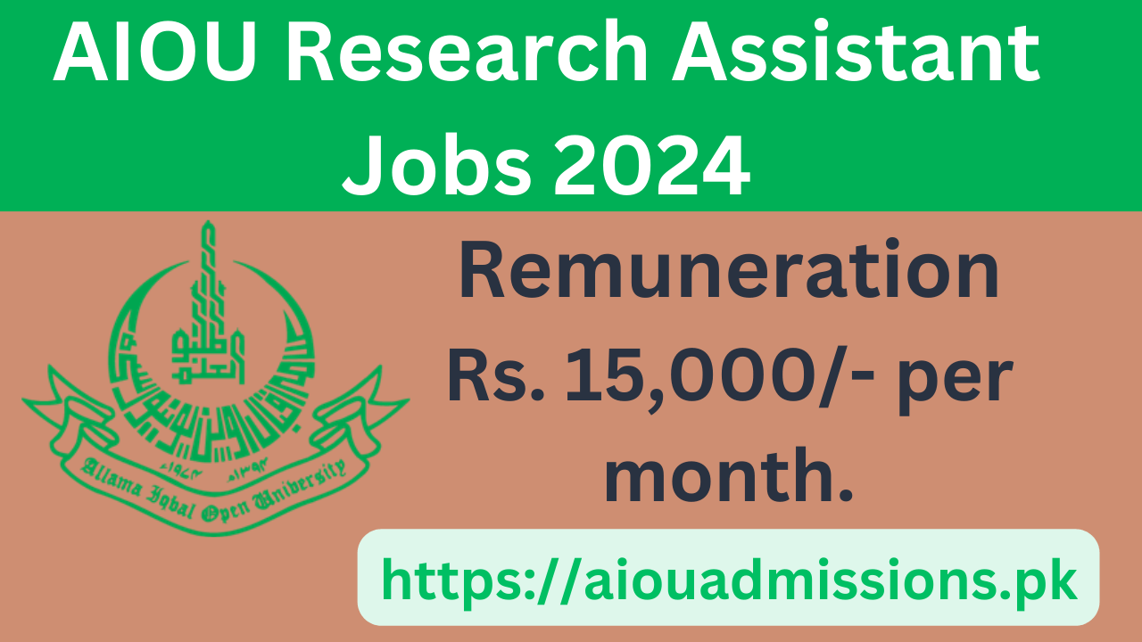AIOU Research Assistant Jobs 2024