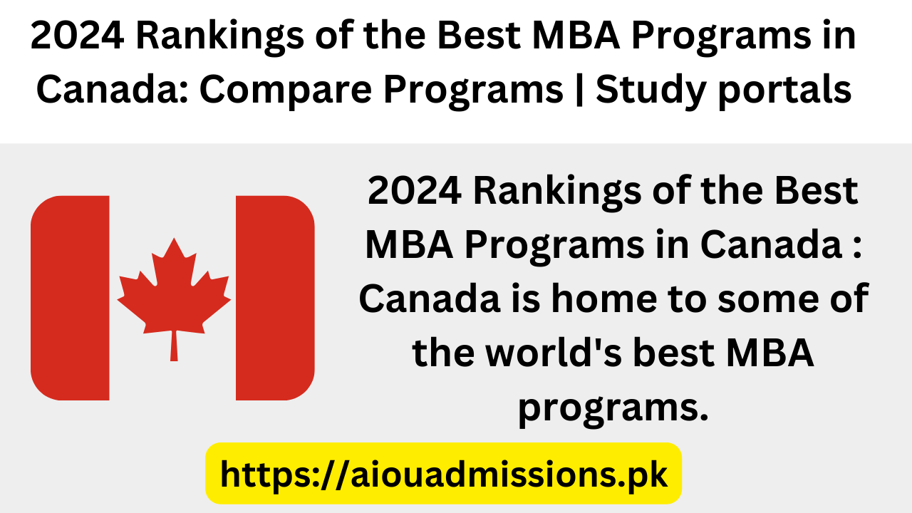 2024 Rankings of the Best MBA Programs in Canada