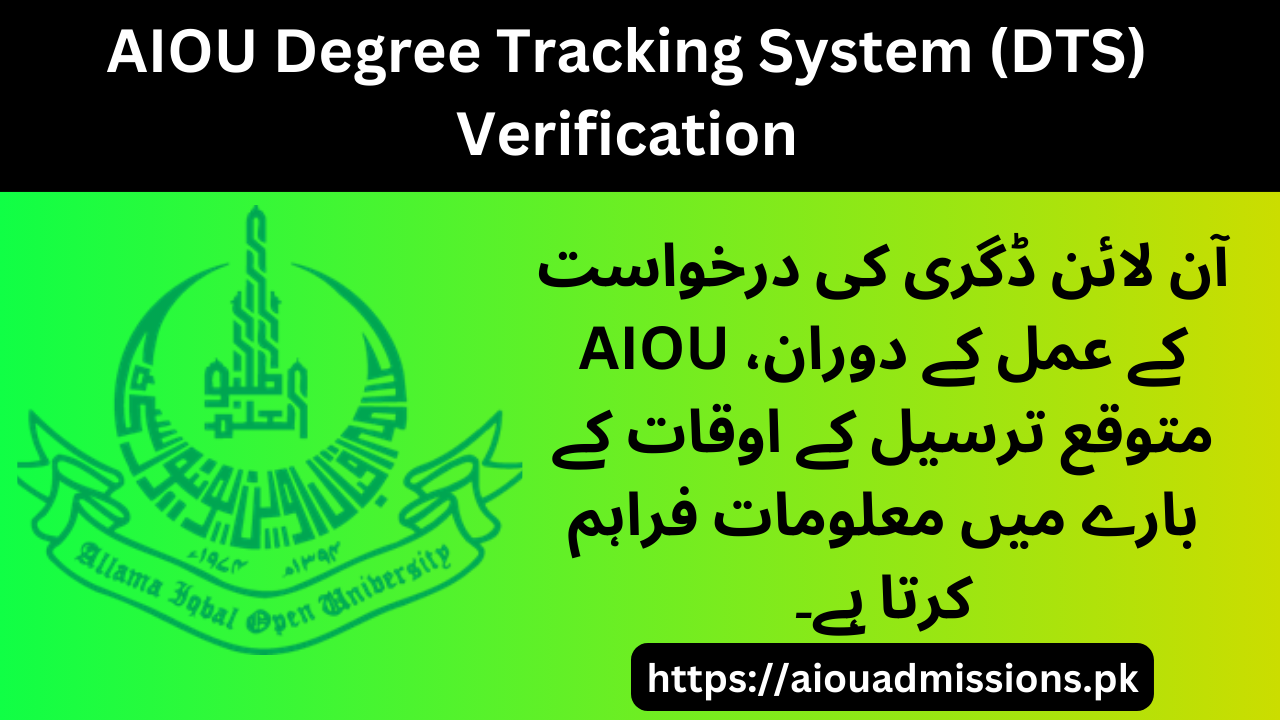 AIOU Degree Tracking System (DTS) Verification