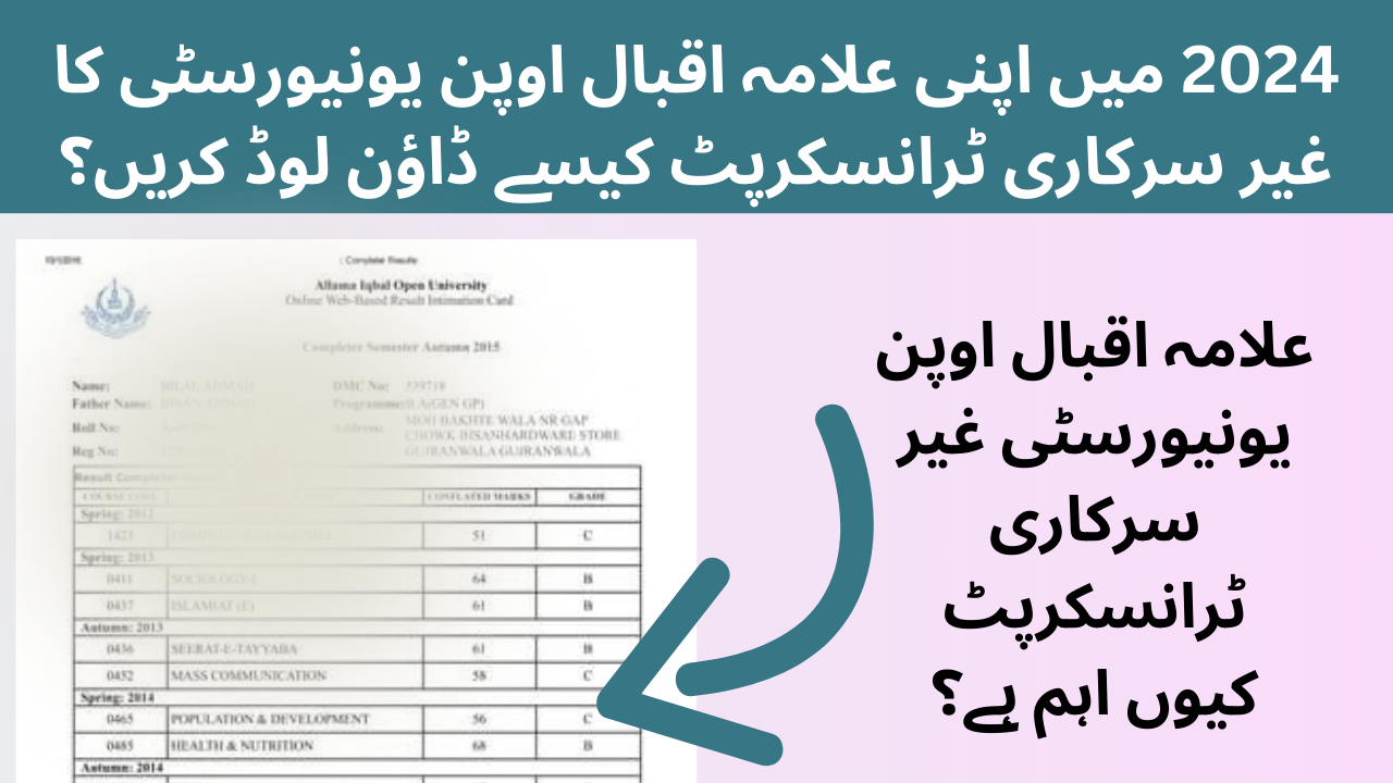 How to Download Your AIOU Unofficial Transcript in 2024?