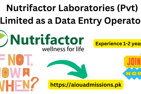 Nutrifactor Laboratories (Pvt) Limited as a Data Entry Operator